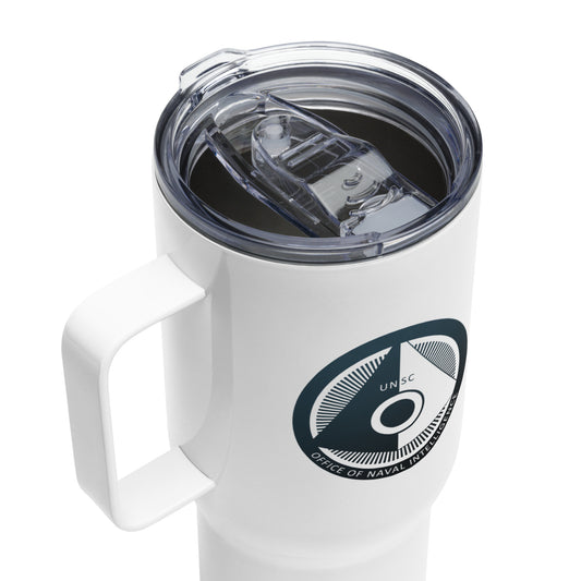 Travel mug with a handle